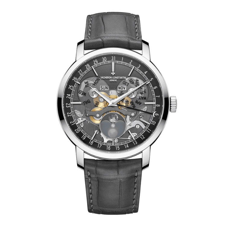 Vacheron Constantin Traditionnelle Complete Calendar Skeleton Alligator Leather 41mm